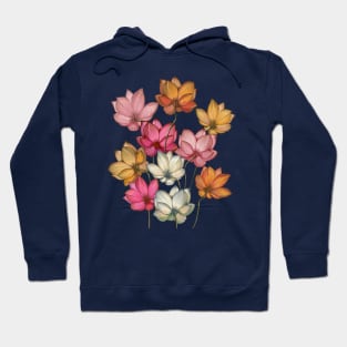 Hand drawn digital art of blooming lotus flowers. Hoodie